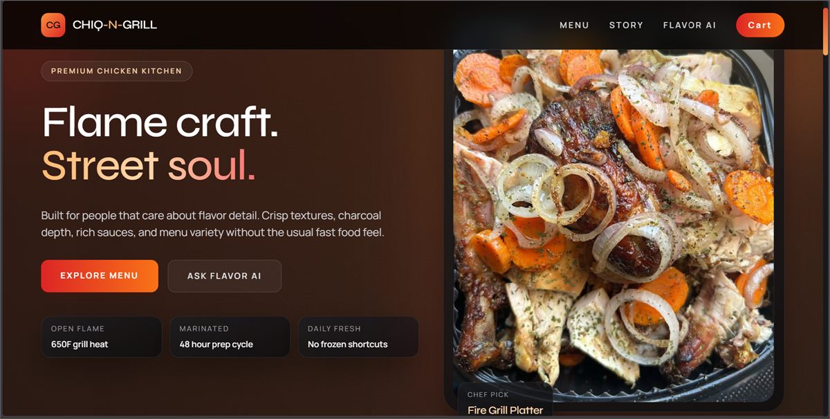 ChiQ and Grill React project preview